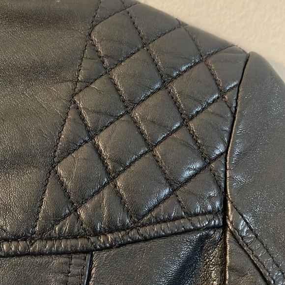 ALLSAINTS Catch Sheep Leather Moto Biker Jacket in Black silver hardware Size 0. - Picture 10 of 16